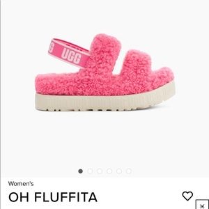 Ugg oh fluffita slipper in pink rose